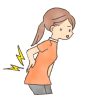 腰痛に悩む女性のイラスト